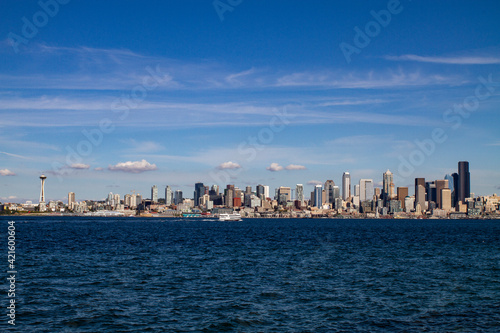 USA, Washington State, Seattle. Downtown Seattle cityscape.