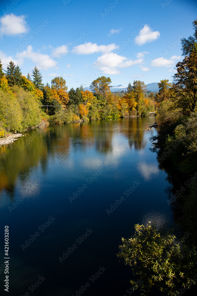 USA, Washington State, Snoqualmie. Snoqualmie River. USA, Washington State, Snoqualmie. Snoqualmie River.