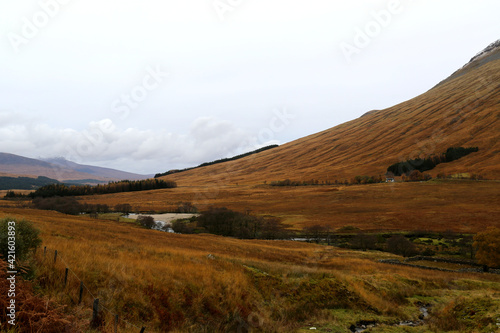The autumn landscape of the Scottish Highlands