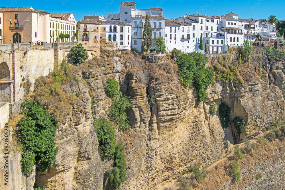 Large cliffs in Ronda, Malaga, Andalusia, Spain