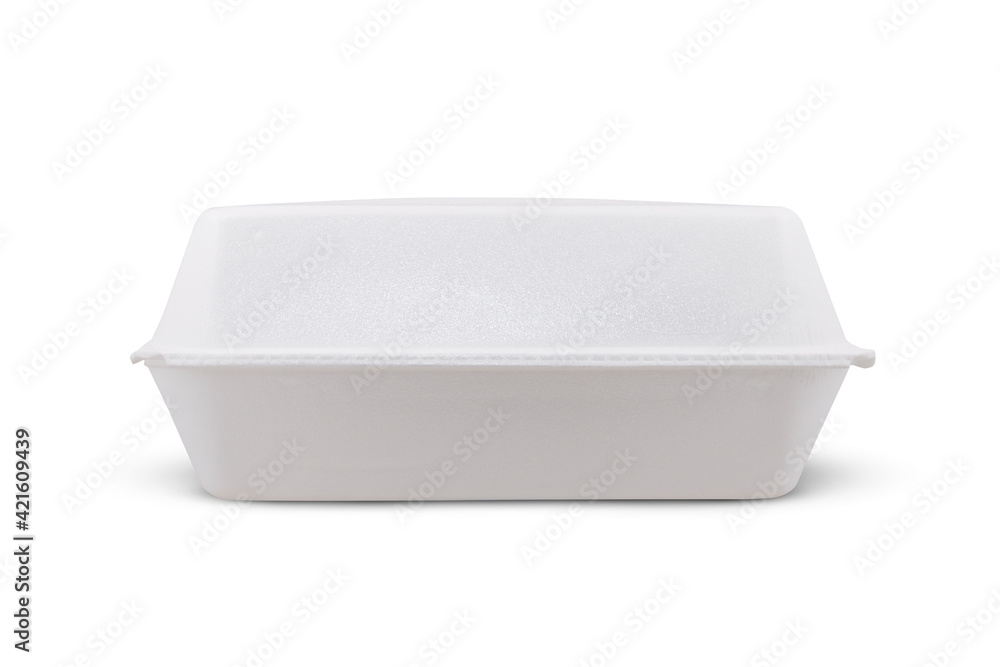 Large Styrofoam meal box isolated on white background Large Styrofoam meal box isolated on white background