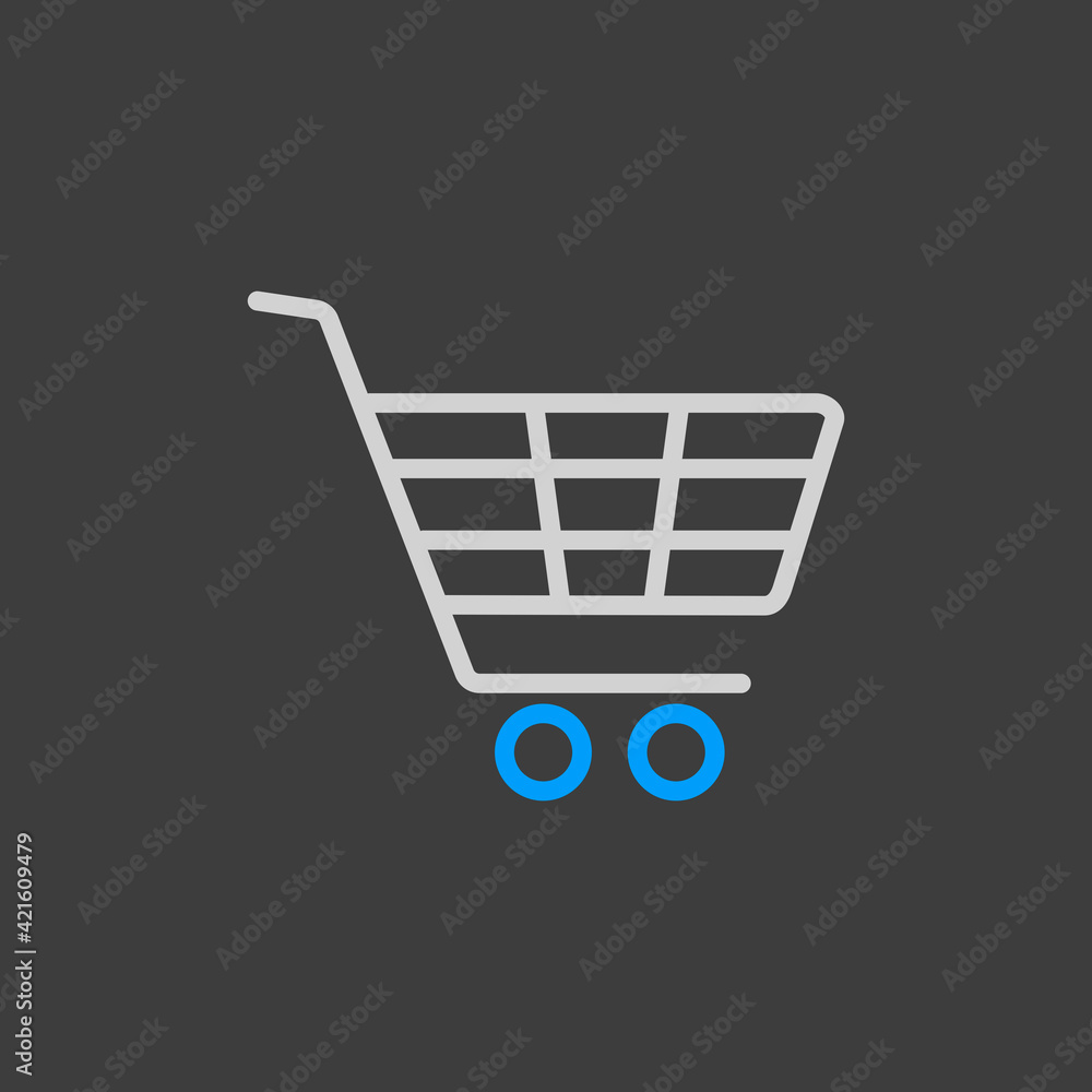 Shopping mall cart isolated vector flat icon Shopping mall cart isolated vector flat icon