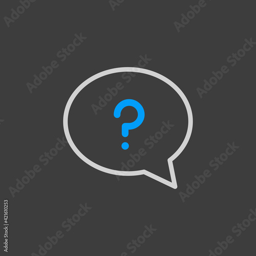 Speech bubble with question mark vector icon