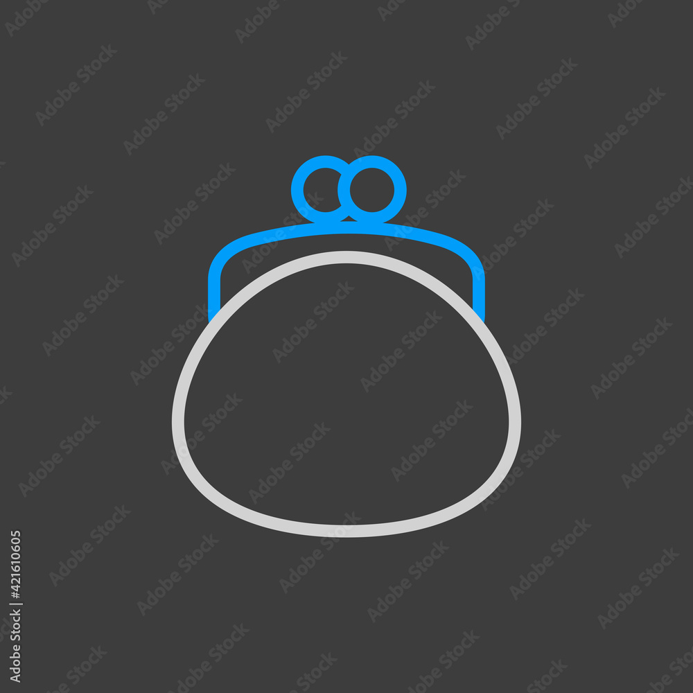 Purse icon vector. Wallet sign isolated on white Purse icon vector. Wallet sign isolated on white