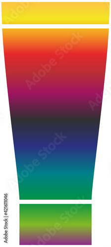 Paint tube icon of a set. Rainbow gradient vector
