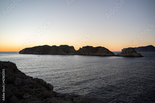The Malgrats Islands at sunset in Palma de Mallorca  Spain