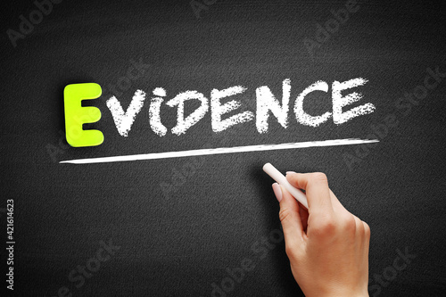 Evidence text on blackboard, concept background