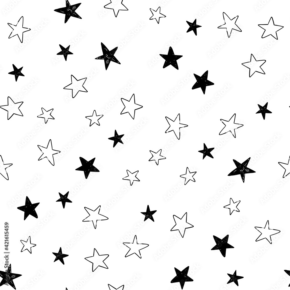 Star doodle seamless pattern. Background texture. Star doodle seamless pattern. Background texture.