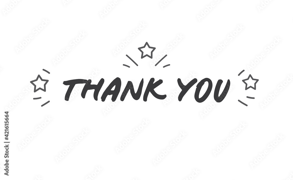 Thank you calligraphic lettering design. Thanks message vector in trendy style. Thank you calligraphic lettering design. Thanks message vector in trendy style.