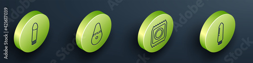 Set Isometric Dildo vibrator, Dildo vibrator, Condom in package safe sex and Dildo vibrator icon. Vector