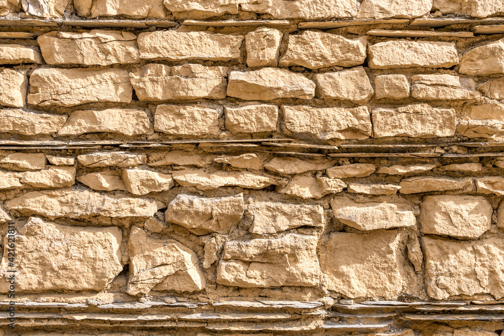 Fototapeta premium Textures d'un mur en pierre jaune