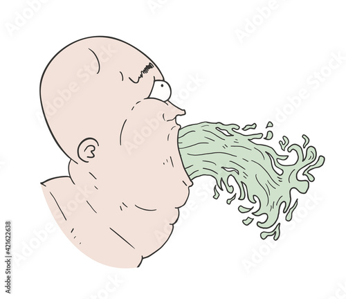 Funny man vomiting draw