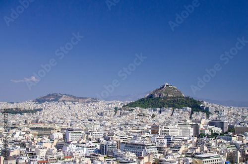 View of mount Lycabettus and cityscape of Athens, Greece © Malina