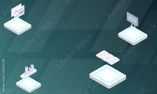 Ad tracking concept on abstract design