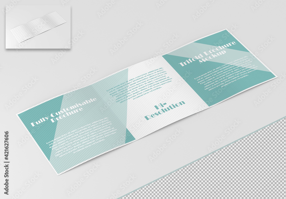 Mock Up of a Trifold Brochure Stock Template | Adobe Stock