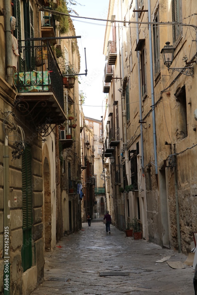 Narrow alley in Palermo, Sicily Italy
