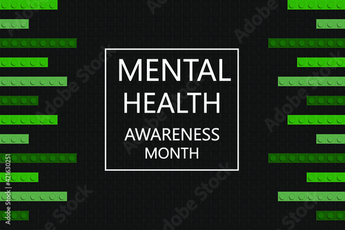 Mental Health Awareness Month. Poster, brochure, banner template. Celebrated annually in the USA .