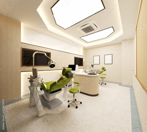 3d render of consulting room in hospital photo