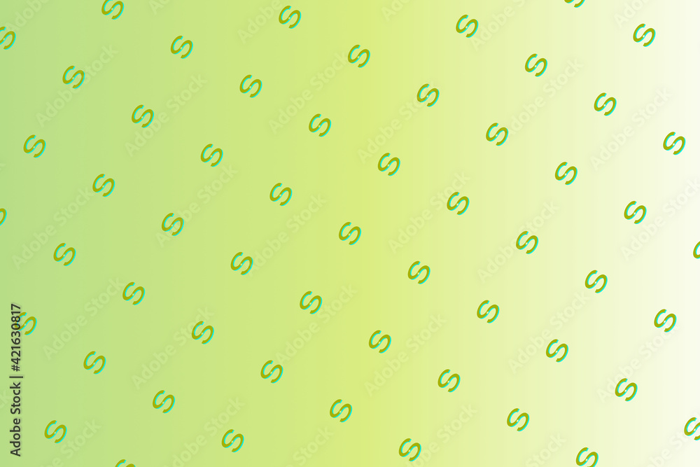 Simple multicolored curves on a green gradient - Digital pattern background