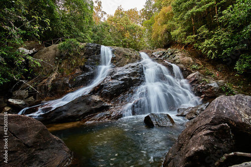 Small waterfall in Sri Lanka hills