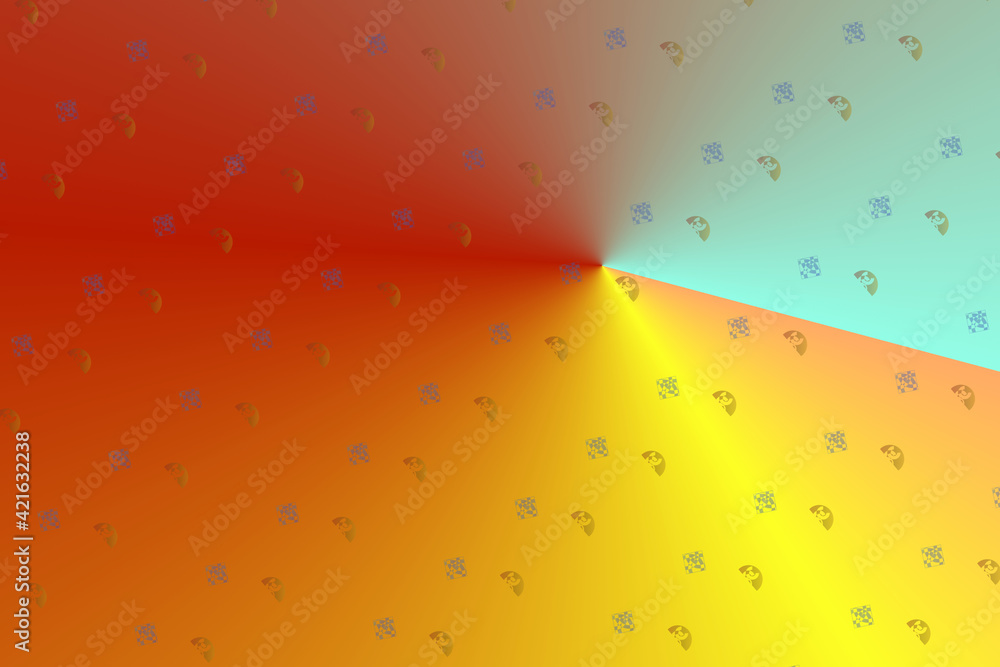 Multiple patterns in line inside a conical gradient Digital pattern background Multiple patterns in line inside a conical gradient Digital pattern background