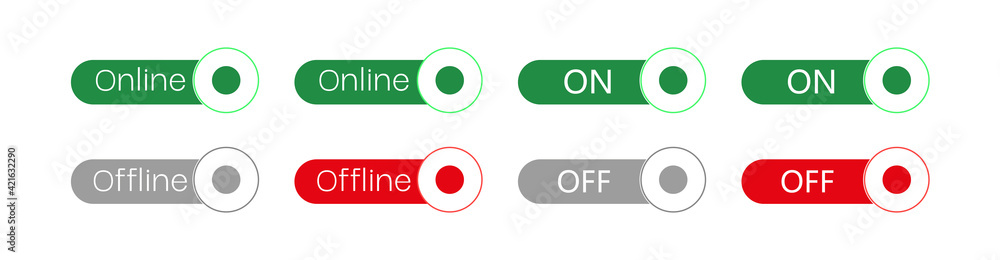 online offline on off switch icon. Flat design style modern vector ...