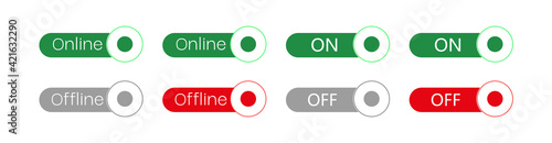 online offline on off switch icon. Flat design style modern vector illustration.Turn on-turn off.