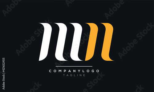 Abstract Letter Initial MN NM Vector Logo Design Template