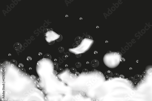 Sparkling shampoo and bath lather vector illustration.