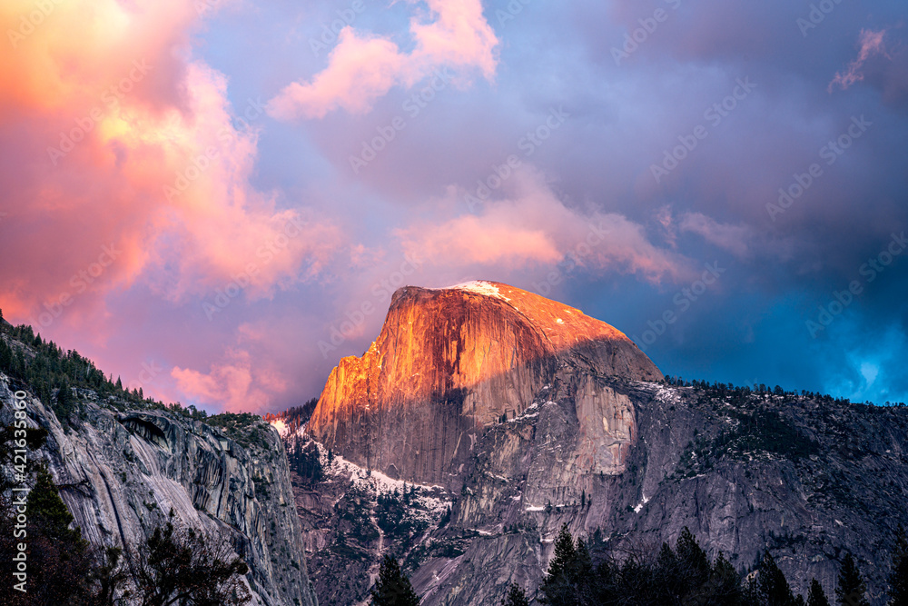 Alpenglow on Half Dome at Yosemite National Park