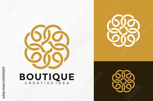 Luxury Line Art Boutique Logo Vector Design. Abstract emblem, designs concept, logos, logotype element for template.