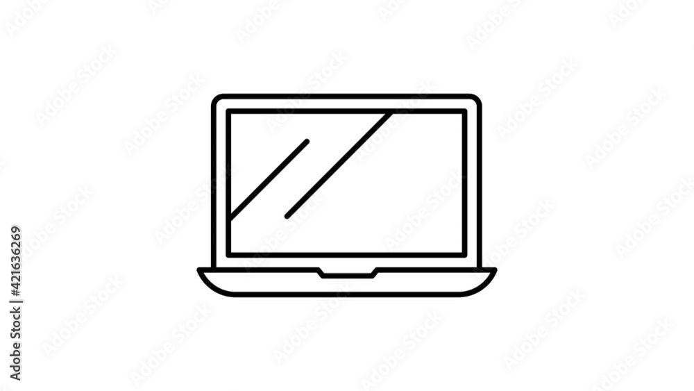 Laptop Animated line Icon. 4k Animated Icon to Improve Project and Explainer Video. Alpha channel. Laptop Animated line Icon. 4k Animated Icon to Improve Project and Explainer Video. Alpha channel.