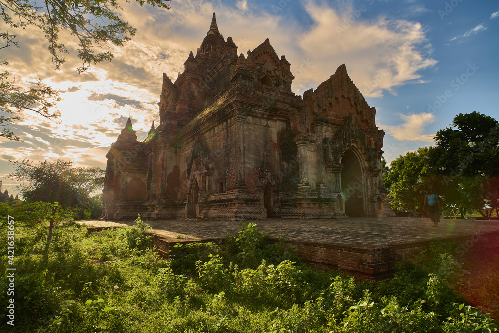 Stone temple at Old Bagan, Myanmar (Burma) Stock Photo | Adobe Stock