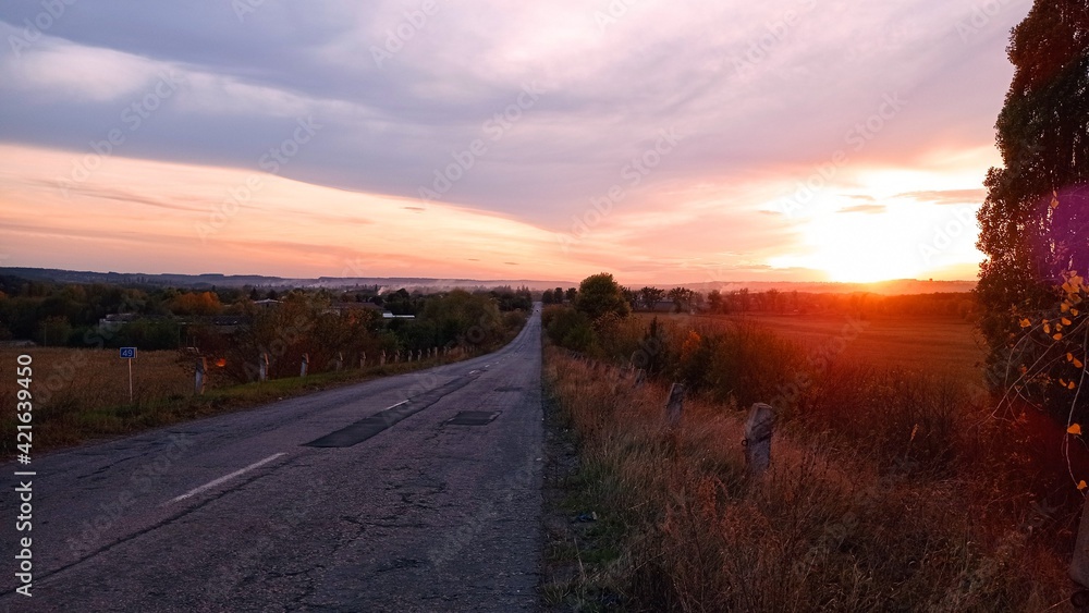 
Road at sunset