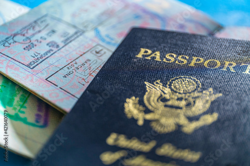 Close-up of American passport