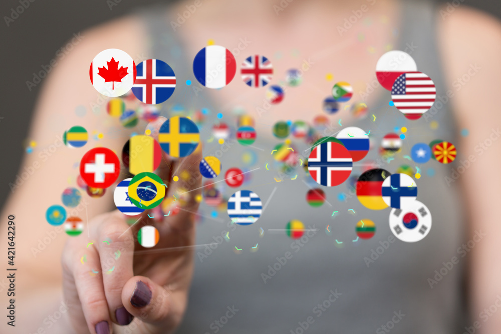 Global communication, international messaging and translation concept Global communication, international messaging and translation concept