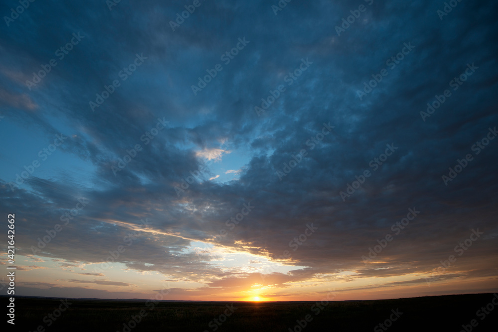 Sunset above prairie Sunset above prairie
