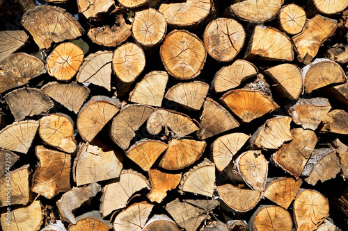 USA, Vermont, stack of firewood photo