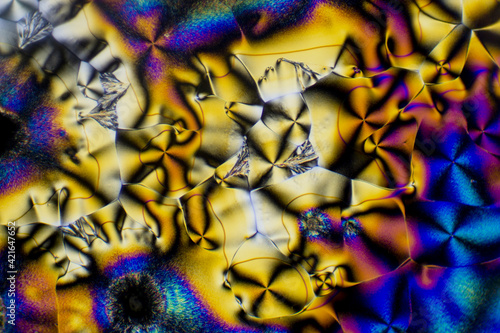 This is a colorful microscopic photo of vitamin c crystals. I used polarized filters to bring out the crystalline rainbow colors and patterns.