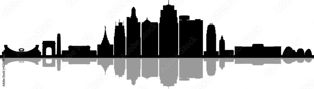 KANSAS CITY Missouri USA City Skyline Vector