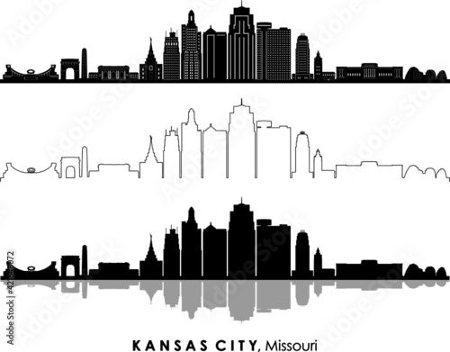 KANSAS CITY Missouri USA City Skyline Vector
 photo