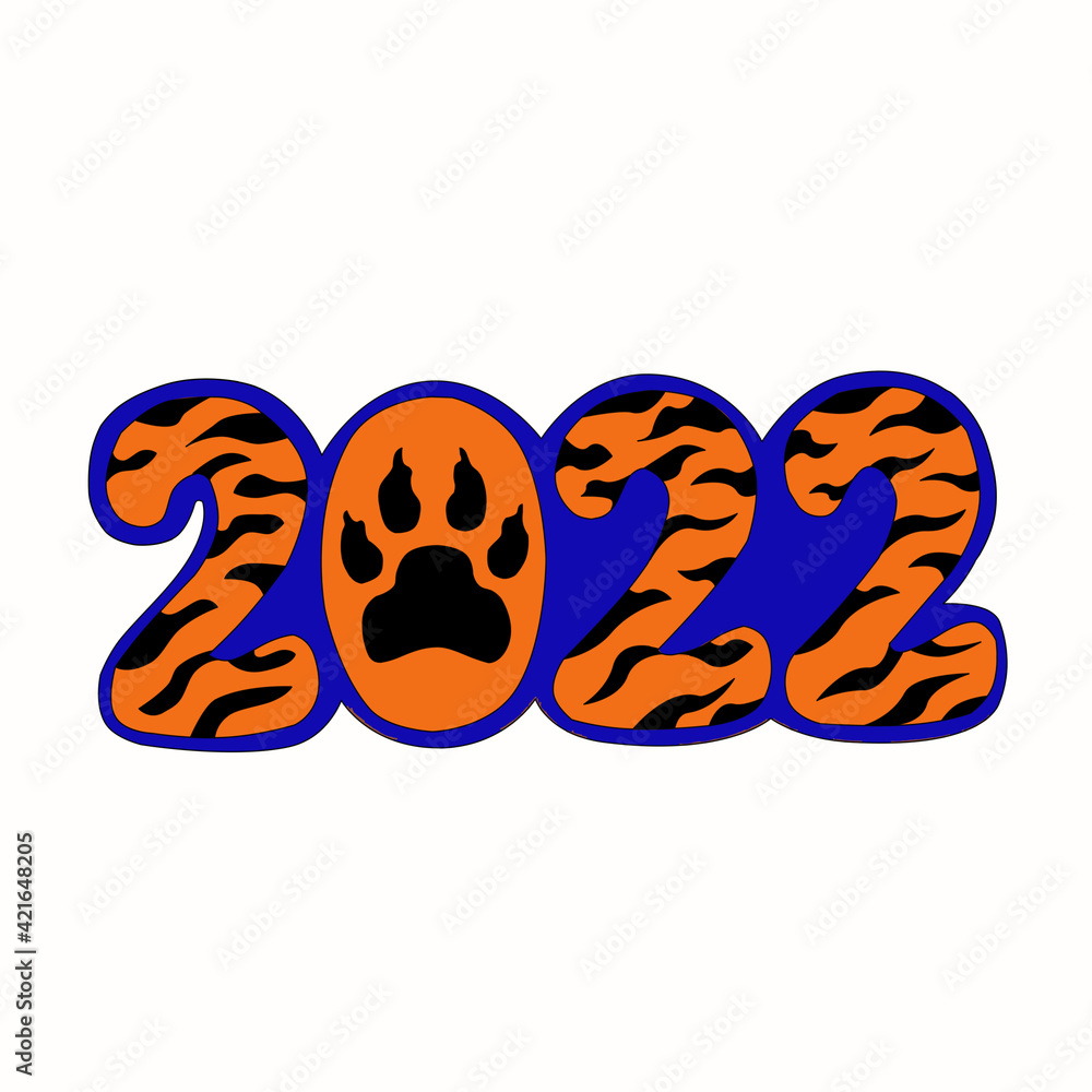 Tiger stripes 2022 illustration, drawing tiger skin of the year 2022 ...