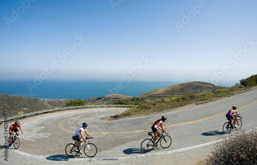 Cyclists in Malibu
