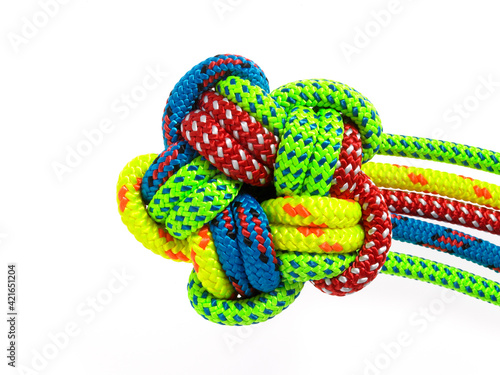 Colorful ropes looped together photo