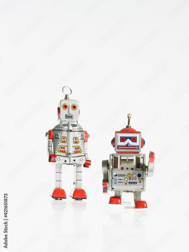 Studio shot of book robots Studio shot of book robots