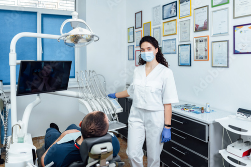 male patient at the reception in the dentist's office