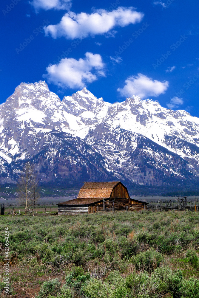 Mormon Barn with Teton Mountains