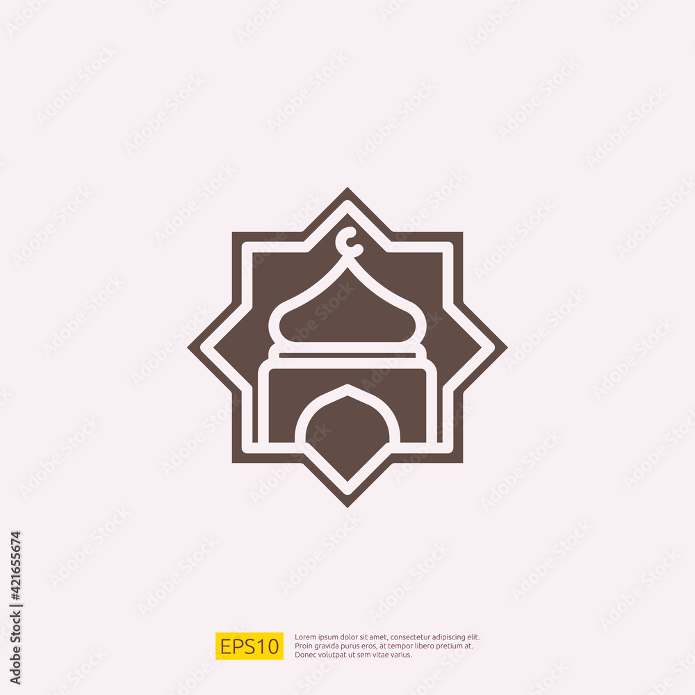 mosque silhouette glyph solid icon for Muslim and Ramadan theme concept. Vector illustration mosque silhouette glyph solid icon for Muslim and Ramadan theme concept. Vector illustration