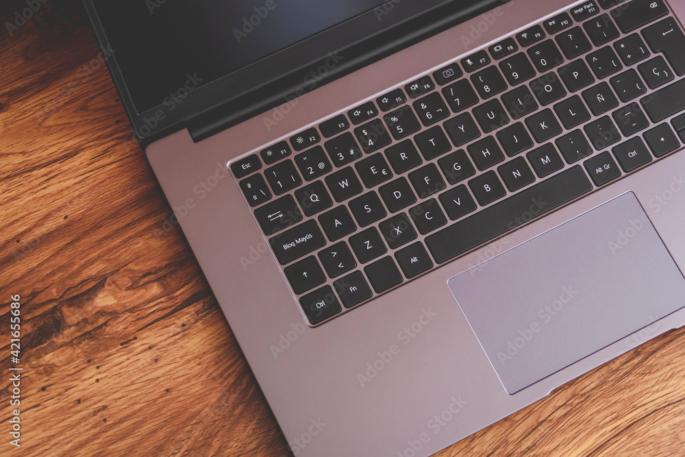 2021 model laptop on a desk at home, ready to do work at home 2021 model laptop on a desk at home, ready to do work at home
