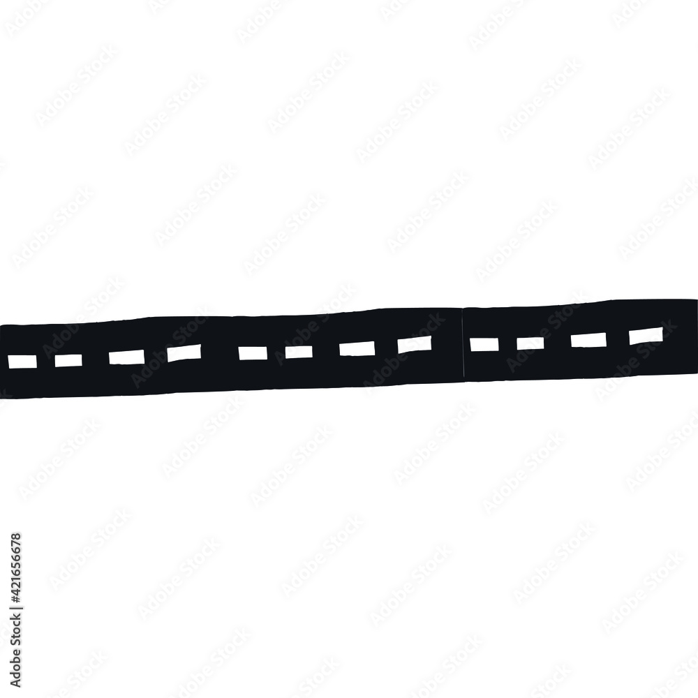 Vector hand drawn doodle sketch black road isolated on white background